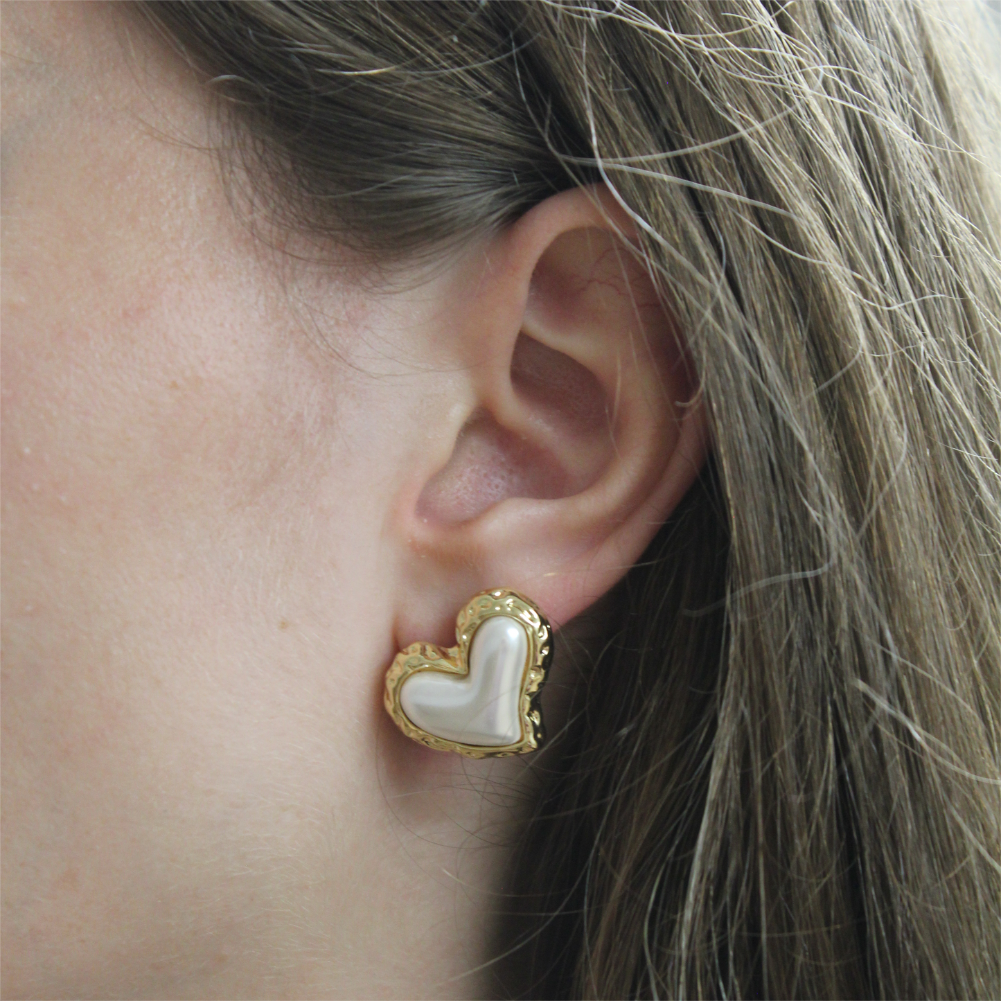 Heart shaped Gold Edge EARRING