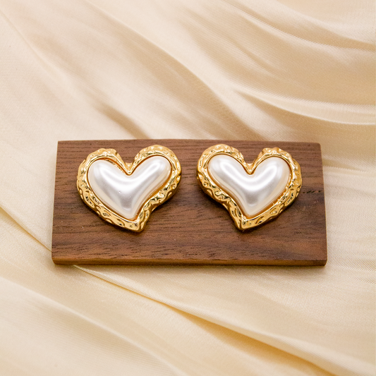 Heart shaped Gold Edge EARRING