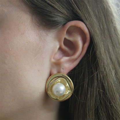 Geometric Pearl EARRING
