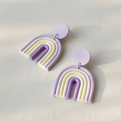 Rainbow Clay Earring